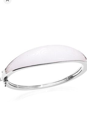 White Jade Carved Bangle Bracelet